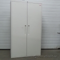 Teknion White Metal 2 Door Storage Cabinet, Adjustable Shelves